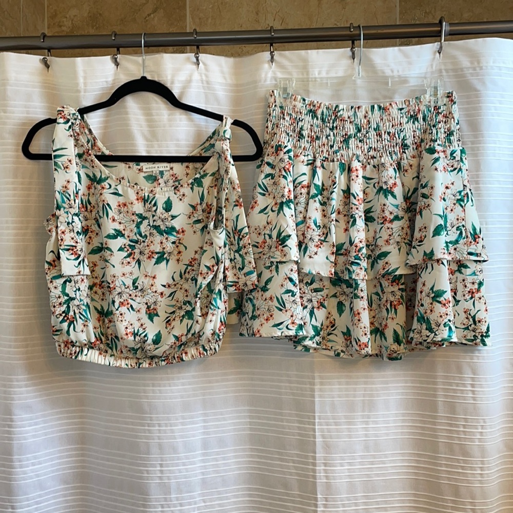 Floral set. Both shirt and skirt